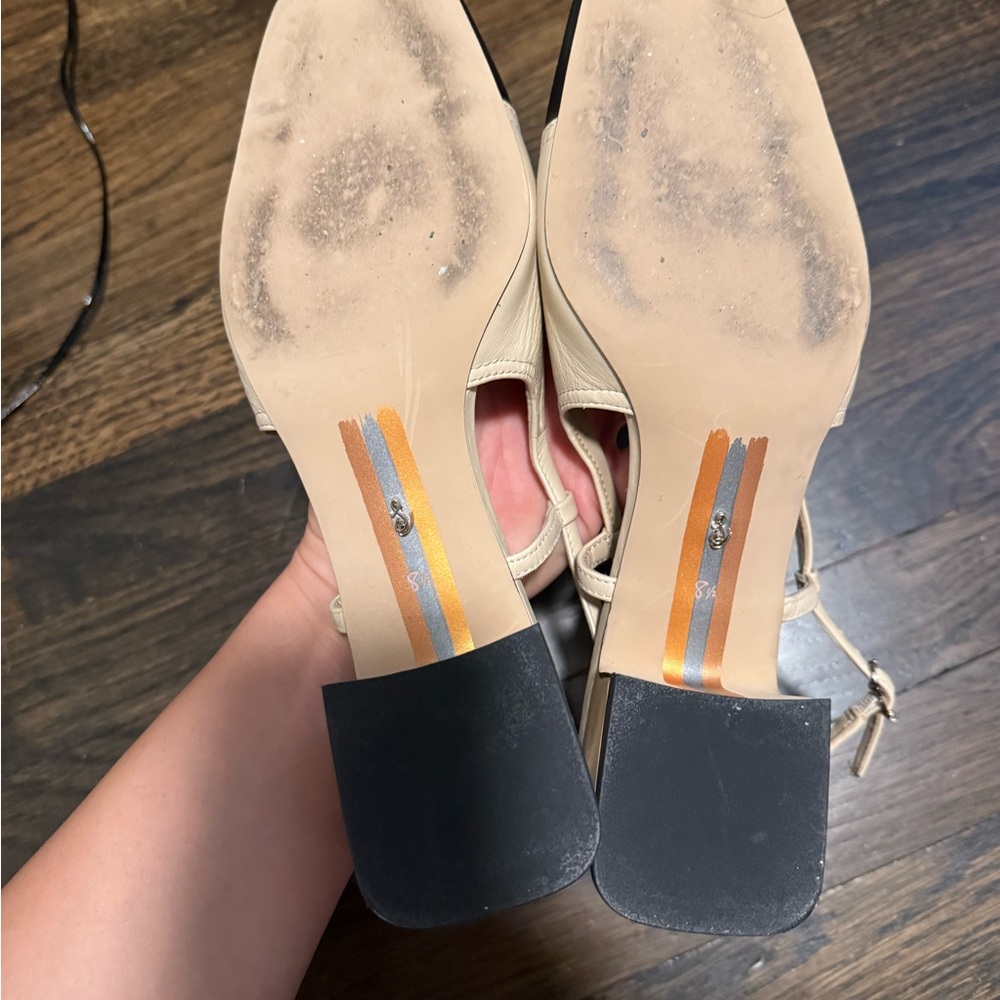 Sam Edelman Black and Beige slingback Heels 8.5 - Picture 2 of 6